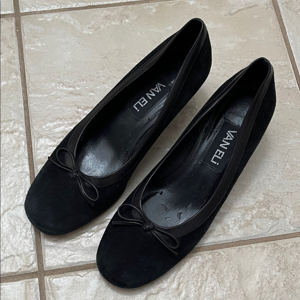 Vaneli Women's Classic Black Suede low heels